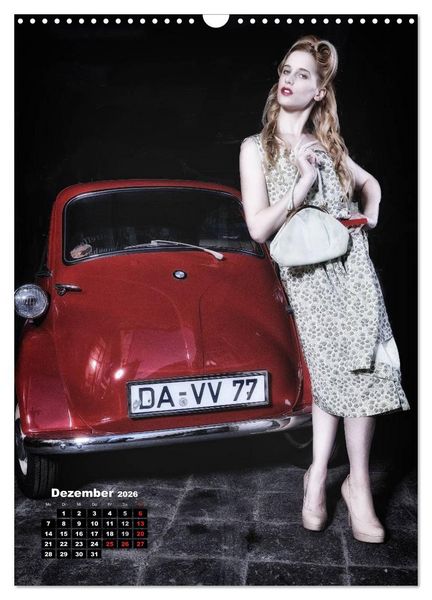 Produktbild: Die Isetta trifft Modells Ein Rollermobil zum Knutschen (Wandkalender 2026 DIN A3 hoch), CALVENDO Monatskalender