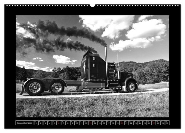 Produktbild: Kenworth W900A EXTHD - in schwarzwei&szlig; (hochwertiger Premium Wandkalender 2026 DIN A2 quer), Kunstdruck in Hochglanz