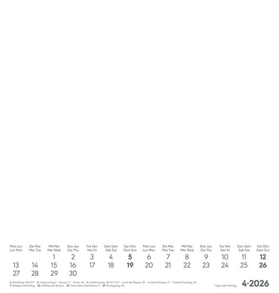 Produktbild: Kreativ-Kalender weiß 2026 - 21x22 cm - Foto, Malen, Basteln - datiert - Kreativkalender - Foto-Kalender - Alpha Edition