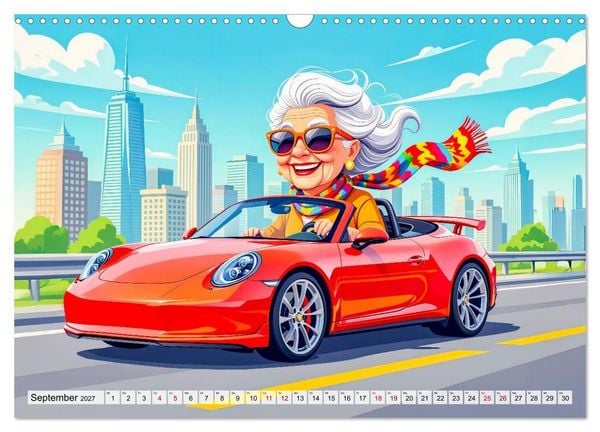 Produktbild: Oma rockt den Ruhestand - Lustiger Frauenkalender mit Humor (Wandkalender 2027 DIN A3 quer), CALVENDO Monatskalender