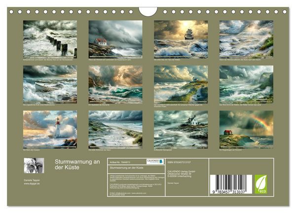 Produktbild: Sturmwarnung an der K&uuml;ste (Wandkalender 2026 DIN A4 quer), CALVENDO Monatskalender