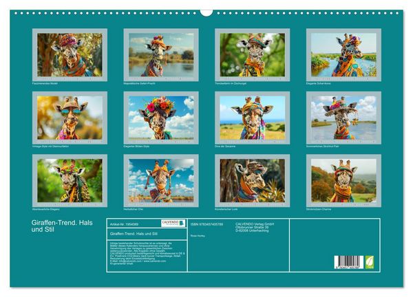 Produktbild: Giraffen-Trend. Hals und Stil (Wandkalender 2026 DIN A2 quer), CALVENDO Monatskalender