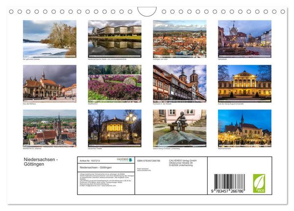 Produktbild: Niedersachsen - G&ouml;ttingen (Wandkalender 2026 DIN A4 quer), CALVENDO Monatskalender