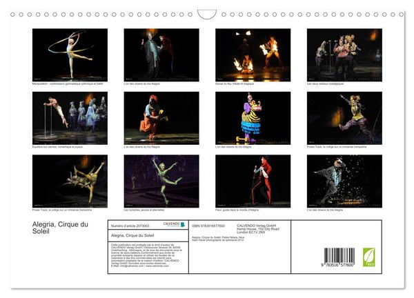 Produktbild: Alegria, Cirque du Soleil (Calendrier mural 2026 DIN A3 vertical), CALVENDO calendrier mensuel