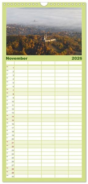 Produktbild: Familienplaner 2026 - Oberfranken aus der Vogelperspektive mit 5 Spalten (Wandkalender, 21 x 45 cm) CALVENDO
