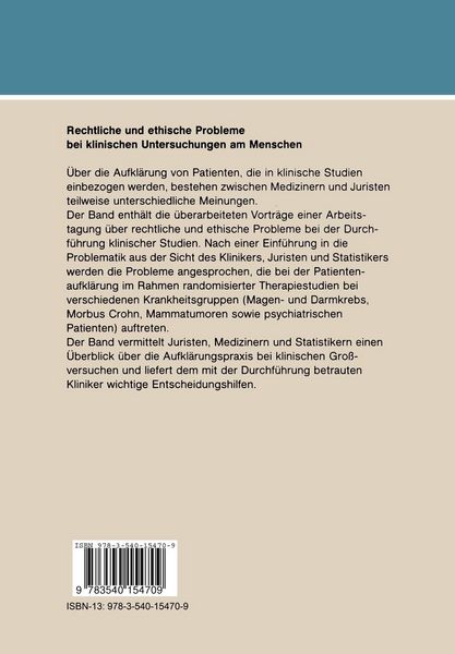 Produktbild: Rechtliche und ethische Probleme bei klinischen Untersuchungen am Menschen