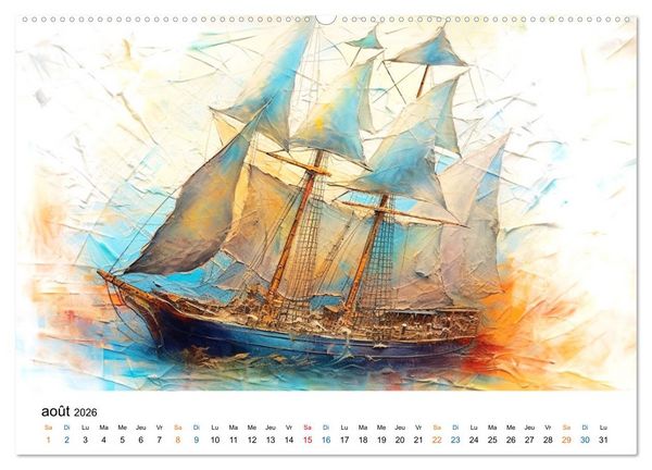 Produktbild: Sc&egrave;nes &eacute;piques de voiliers (Calendrier mural 2026 DIN A2 vertical) calendrier de bureau