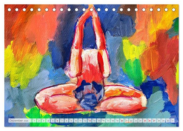 Produktbild: Yin Yoga Art - K&uuml;nstlerische Darstellung von Yin Yoga Asanas (Tischkalender 2026 DIN A5 quer), CALVENDO Monatskalender