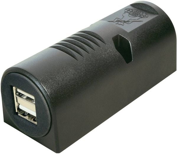 ProCar USB-Aufbau-Doppelsteckdose Belastbarkeit Strom max.=5 A Passend für (Details) USB-A Steckdose 12 V zu 5 V, 24 V z