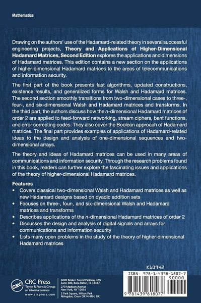 Produktbild: Theory and Applications of Higher-Dimensional Hadamard Matrices, Second Edition