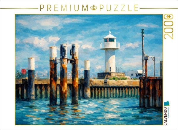CALVENDO Puzzle Leuchtturm Glückstadt - Leitfeuer | 2000 Teile Lege-Größe 90 × 67 cm Foto-Puzzle für glückliche Stunden