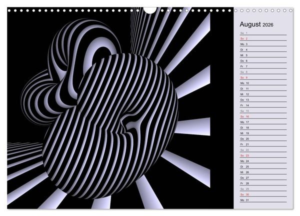 Produktbild: 3 Dimensionen - 2 Farben (Wandkalender 2026 DIN A3 quer), CALVENDO Monatskalender