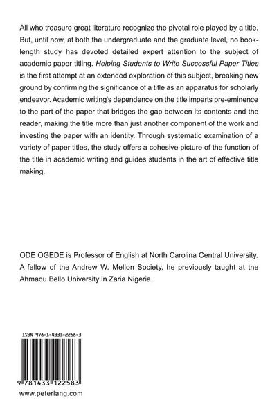 Produktbild: Helping Students to Write Successful Paper Titles