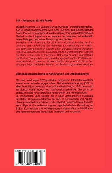 Produktbild: Betriebsdatenerfassung in Konstruktion und Arbeitsplanung