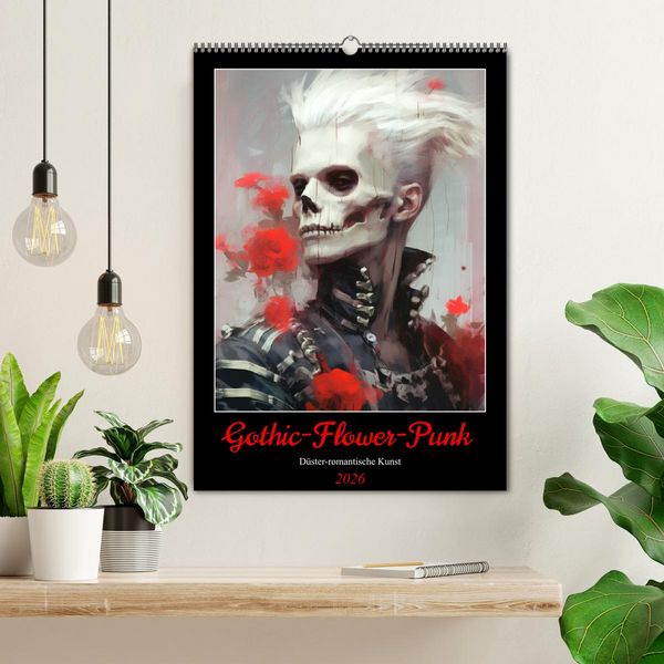 Produktbild: Gothic-Flower-Punk. D&uuml;ster-romantische Kunst (Wandkalender 2026 DIN A2 hoch), CALVENDO Monatskalender