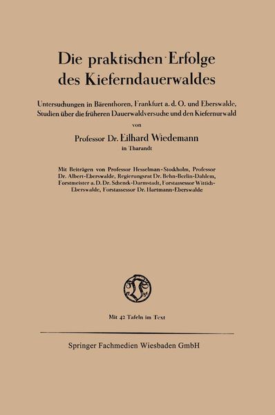 Produktbild: Die praktischen Erfolge des Kieferndauerwaldes