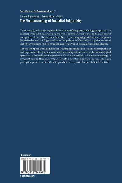 Produktbild: The Phenomenology of Embodied Subjectivity