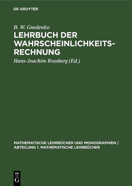 Produktbild: Lehrbuch der Wahrscheinlichkeitsrechnung