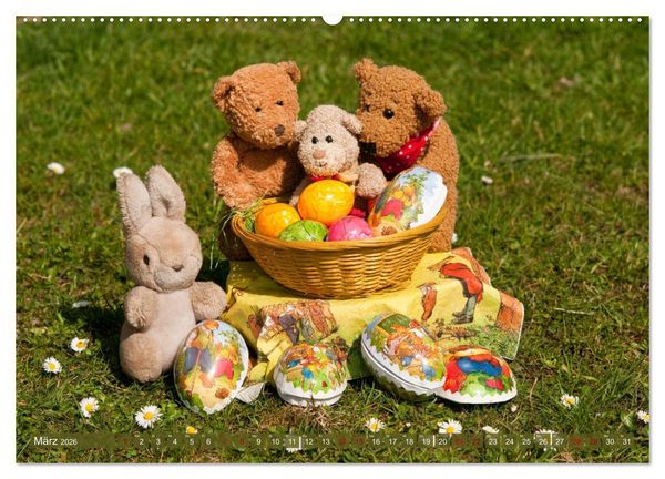 Produktbild: Kunterbunte B&auml;renwelt - Teddys (hochwertiger Premium Wandkalender 2026 DIN A2 quer), Kunstdruck in Hochglanz