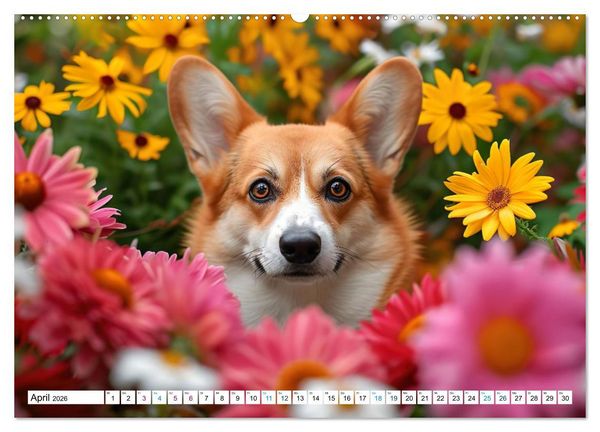 Produktbild: Happy Corgis (Wandkalender 2026 DIN A2 quer), CALVENDO Monatskalender