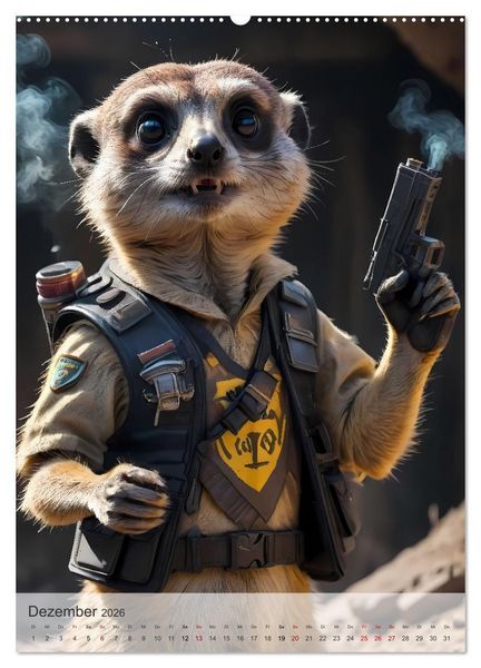 Produktbild: Action Pack - Ein tierisch niedliches Spezialkommando (hochwertiger Premium Wandkalender 2026 DIN A2 hoch), Kunstdruck in Hochglanz
