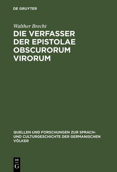 Produktbild: Die Verfasser der Epistolae obscurorum virorum
