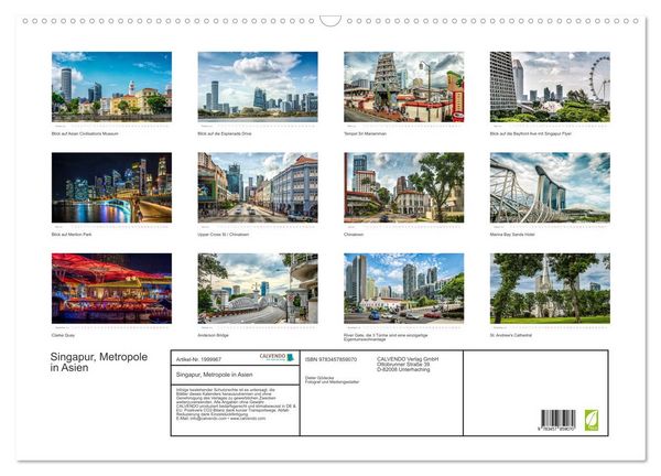 Produktbild: Singapur, Metropole in Asien (Wandkalender 2026 DIN A2 quer), CALVENDO Monatskalender