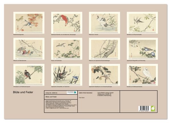 Produktbild: Bl&uuml;te und Feder (Wandkalender 2026 DIN A2 quer), CALVENDO Monatskalender