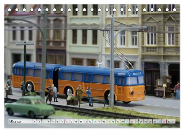 Produktbild: Trolley-Bus H0 (Tischkalender 2026 DIN A5 quer), CALVENDO Monatskalender