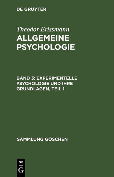 Produktbild: Experimentelle Psychologie und ihre Grundlagen, Teil 1