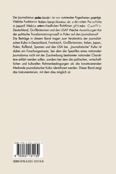 Produktbild: Journalistische Kultur