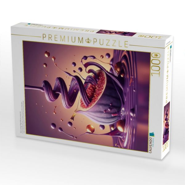 Produktbild: CALVENDO Puzzle Eine cremige Feige l&auml;dt zum essen ein | 1000 Teile Lege-Gr&ouml;&szlig;e 64x48cm Foto-Puzzle f&uuml;r gl&uuml;ckliche Stunden