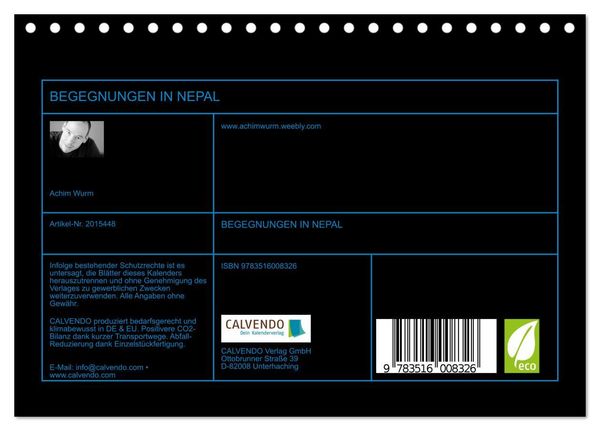 Produktbild: BEGEGNUNGEN IN NEPAL (Tischkalender 2026 DIN A5 quer), CALVENDO Monatskalender