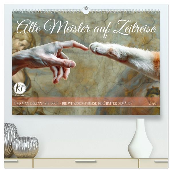 Produktbild: Alte Meister auf Zeitreise (hochwertiger Premium Wandkalender 2026 DIN A2 quer), Kunstdruck in Hochglanz