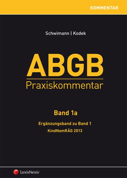 Produktbild: ABGB Praxiskommentar - Band 1a, Erg&auml;nzungsband zu Band 1
