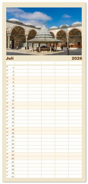 Produktbild: Familienplaner 2026 - Istanbul - Faszination Moschee mit 5 Spalten (Wandkalender, 21 x 45 cm) CALVENDO