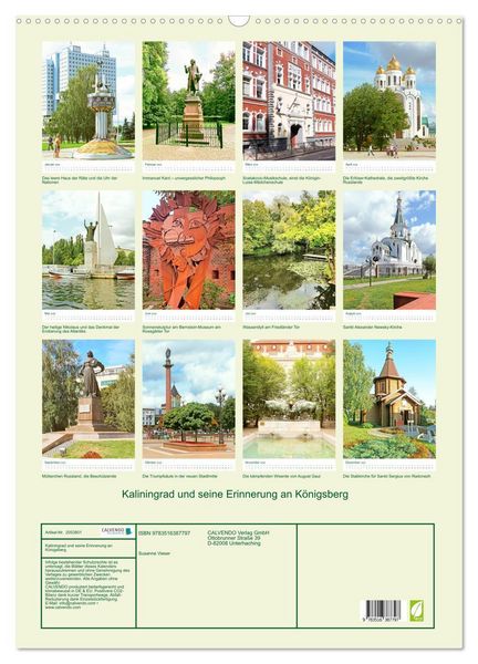 Produktbild: Kaliningrad und seine Erinnerung an K&ouml;nigsberg (Wandkalender 2026 DIN A2 hoch), CALVENDO Monatskalender