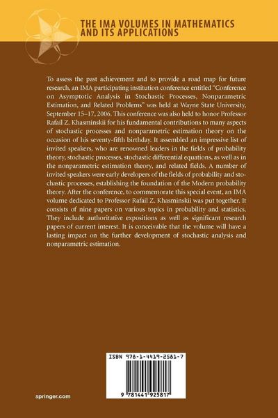 Produktbild: Topics in Stochastic Analysis and Nonparametric Estimation