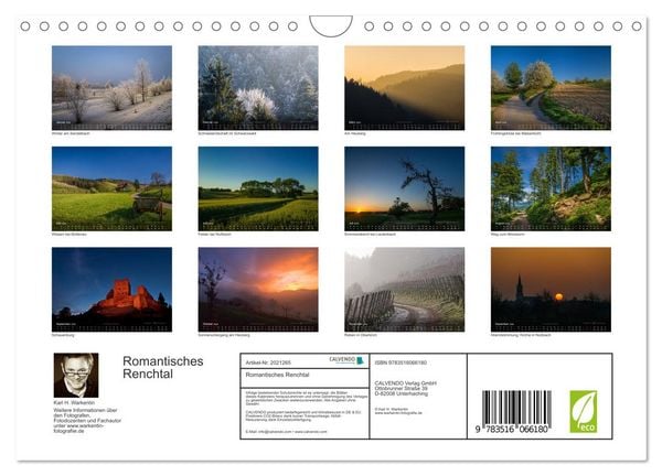 Produktbild: Romantisches Renchtal (Wandkalender 2026 DIN A4 quer), CALVENDO Monatskalender