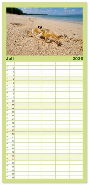 Produktbild: Familienplaner 2026 - Guadeloupe - Karibische Traumstr&auml;nde mit 5 Spalten (Wandkalender, 21 x 45 cm) CALVENDO