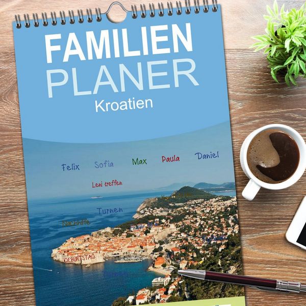 Produktbild: Familienplaner 2026 - Kroatien, Terminplaner mit 5 Spalten (Wandkalender, 21 x 45 cm) CALVENDO