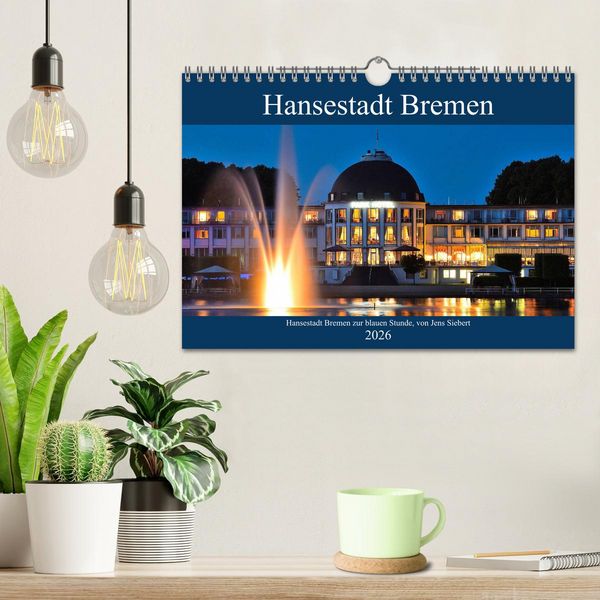 Produktbild: Hansestadt Bremen zur blauen Stunde (Wandkalender 2026 DIN A4 quer), CALVENDO Monatskalender