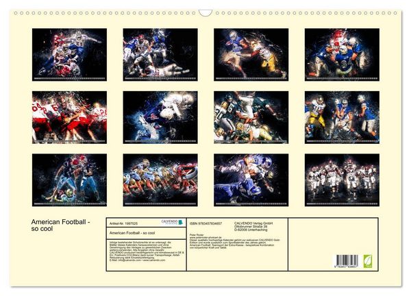 Produktbild: American Football - so cool (Wandkalender 2026 DIN A2 quer), CALVENDO Monatskalender