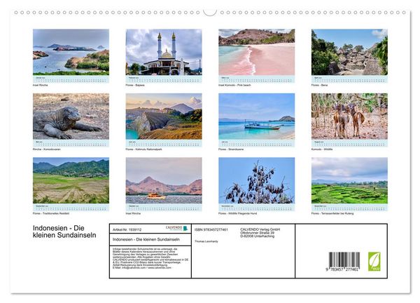 Produktbild: Indonesien - Die kleinen Sundainseln (hochwertiger Premium Wandkalender 2026 DIN A2 quer), Kunstdruck in Hochglanz