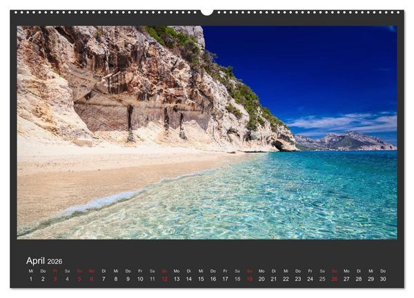Produktbild: Sardinien - Traumstr&auml;nde am Mittelmeer (hochwertiger Premium Wandkalender 2026 DIN A2 quer), Kunstdruck in Hochglanz