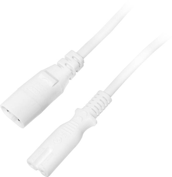 Produktbild: LogiLink Strom Verl&auml;ngerungskabel [1x Kleinger&auml;te-Stecker C8 - 1x Kleinger&auml;te-Buchse C7] 2.00 m Wei&szlig;