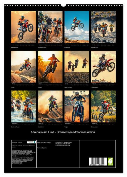 Produktbild: Adrenalin am Limit - Grenzenlose Motocross Action (hochwertiger Premium Wandkalender 2026 DIN A2 hoch), Kunstdruck in Hochglanz