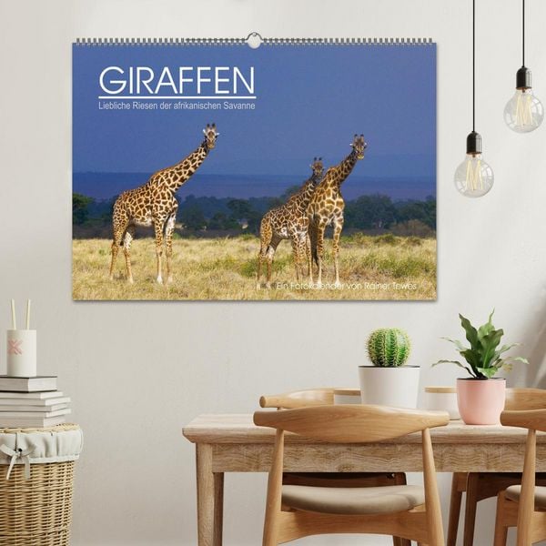 Produktbild: GIRAFFEN - Liebliche Riesen der afrikanischen Savanne (Wandkalender 2026 DIN A2 quer), CALVENDO Monatskalender