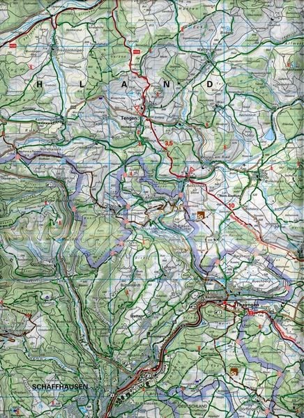 Produktbild: K&uuml;mmerly+Frey Velokarte 1 Schaffhausen, Winterthur 1:60.000