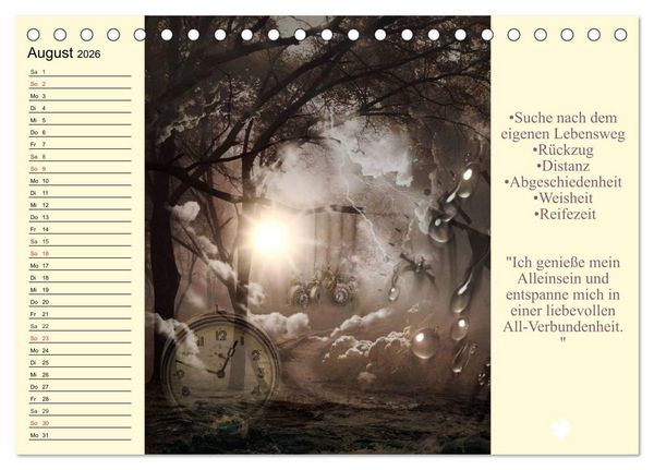 Produktbild: Tarot. Spirituell durch das Jahr (Tischkalender 2026 DIN A5 quer), CALVENDO Monatskalender